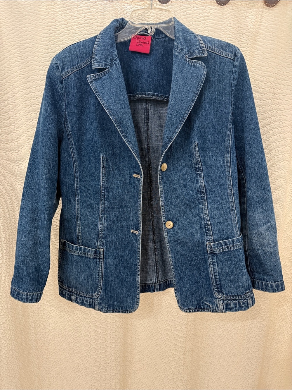 Vintage Denim Blazer Jacket - Blue